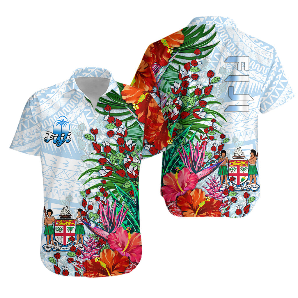 Fiji Hawaiian Shirt Proud Fijian Tapa mix Tagimoucia Flowers