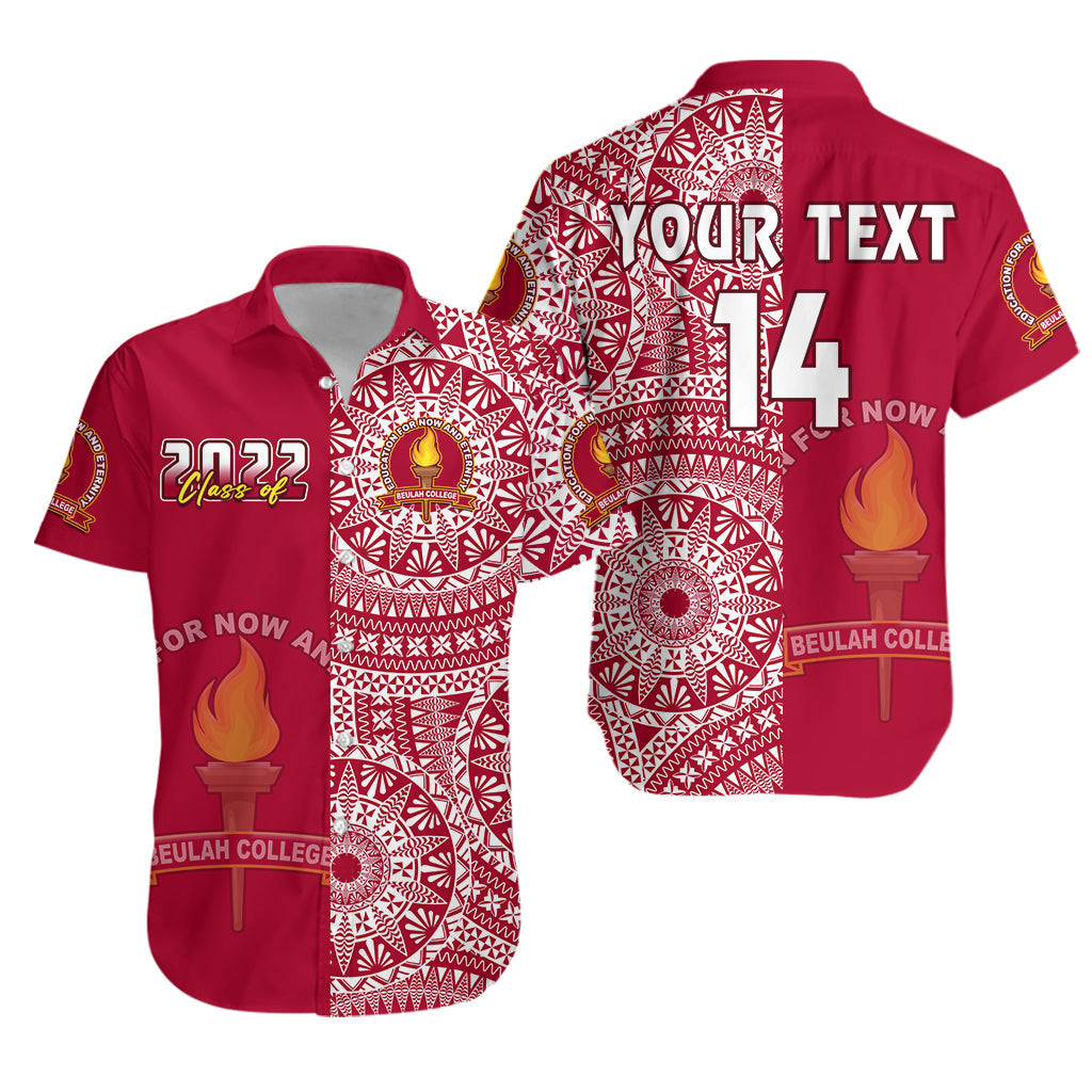 Custom Text And Number Beulah Tonga College Hawaiian Shirt Class Of Year Tongan Ngatu Pattern