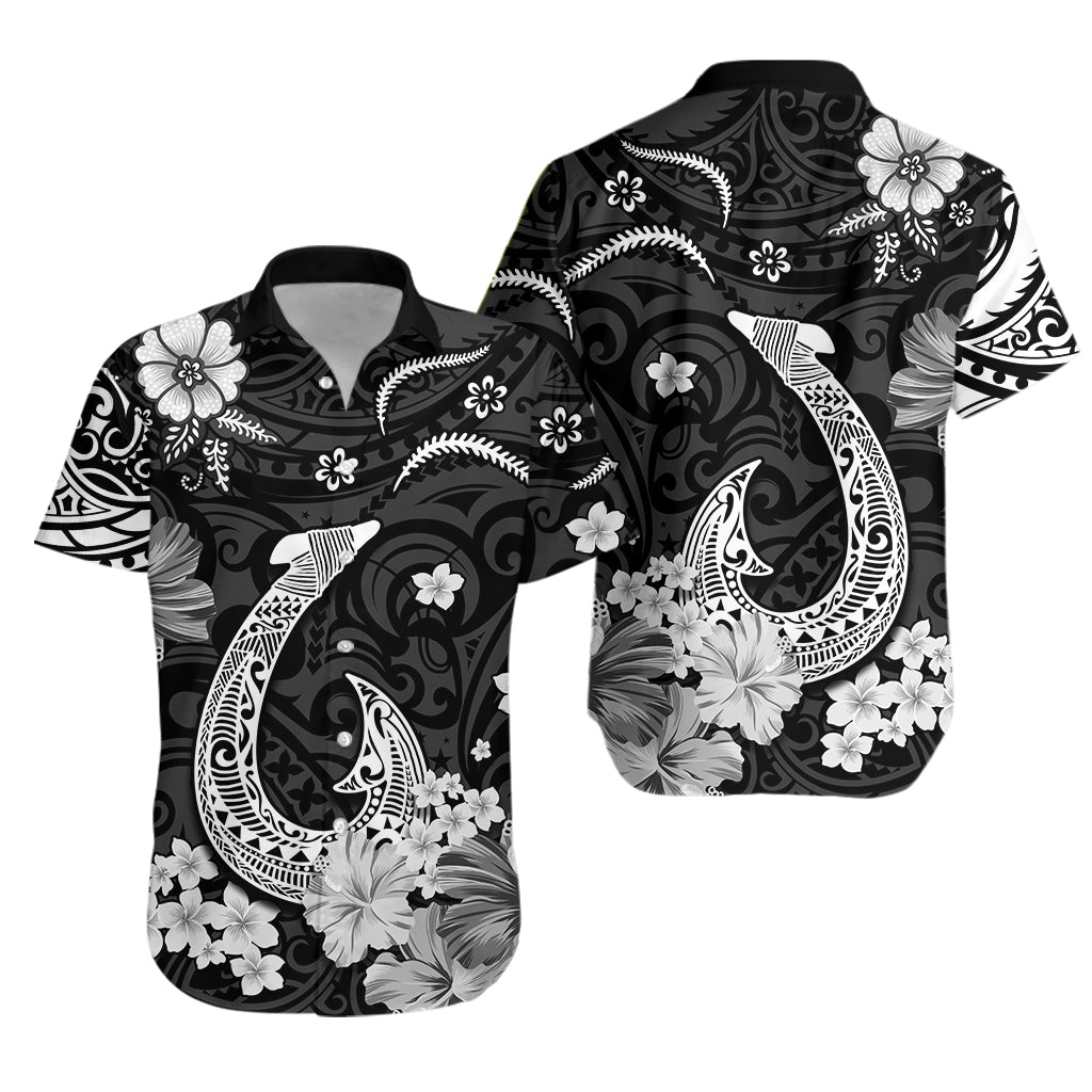 Hawaii Hawaiian Shirt Polynesia White Fish Hook