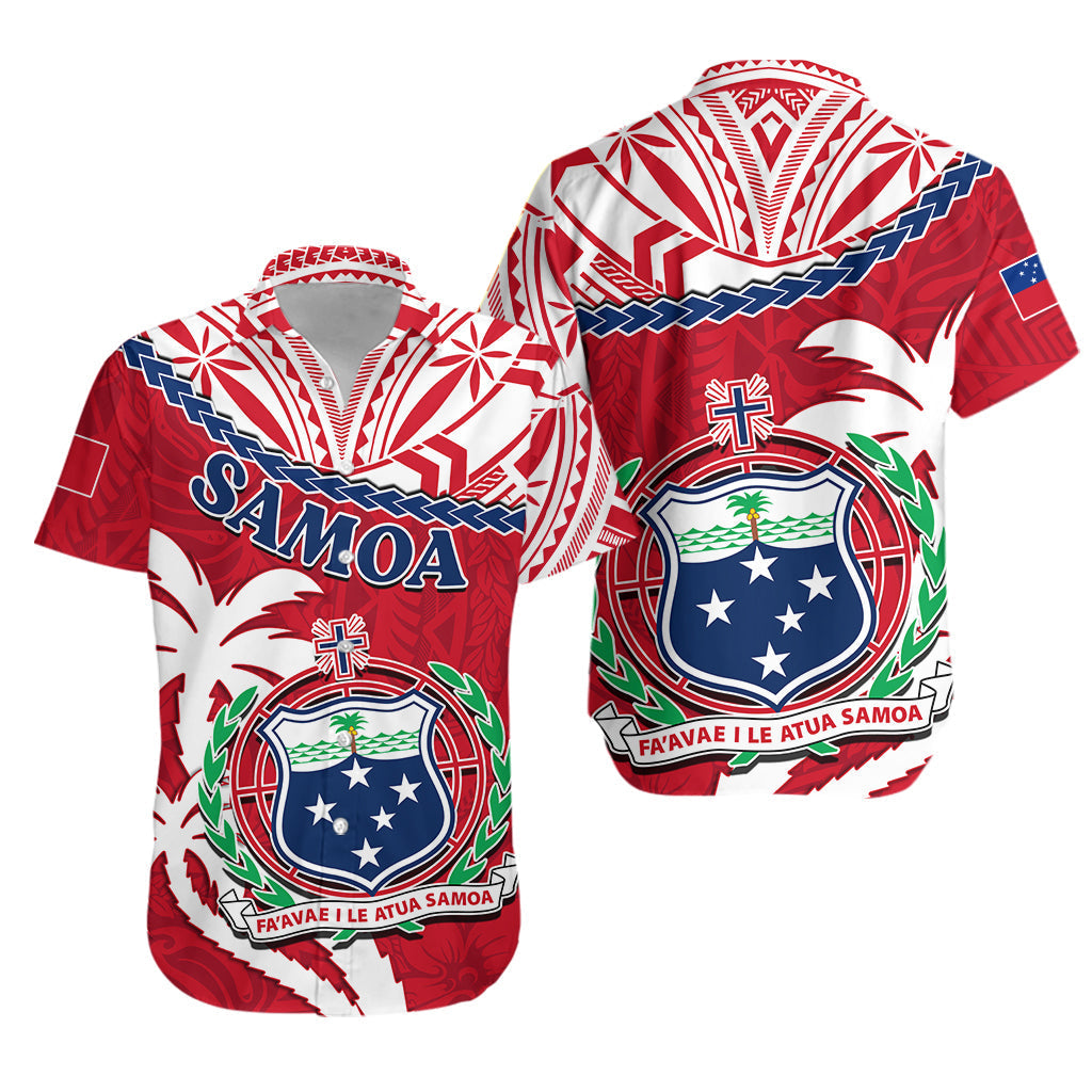 Samoa Hawaiian Shirt Samoan Coat Of Arms With Coconut Red Style