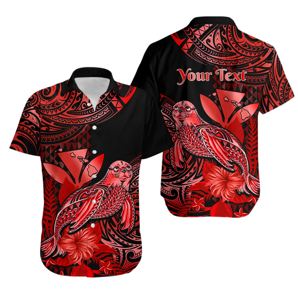 (Custom Personalised) Hawaii Matching Clothes For Couples Monk Seal Combo Dress And Hawaiian Shirt Kakau With Kanaka Red
