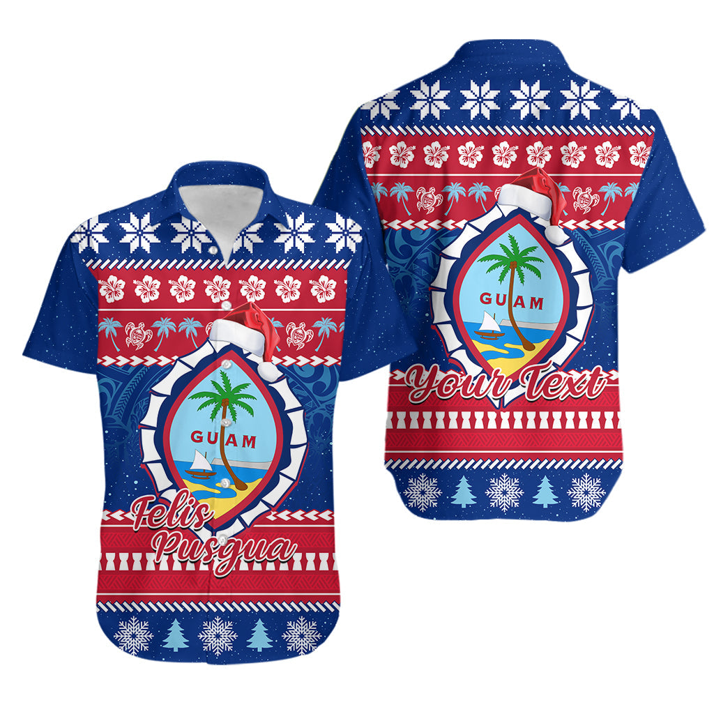 Custom Personalised Guam Christmas Hawaiian Shirt Guaman Seal Polynesian Felis Pusgua