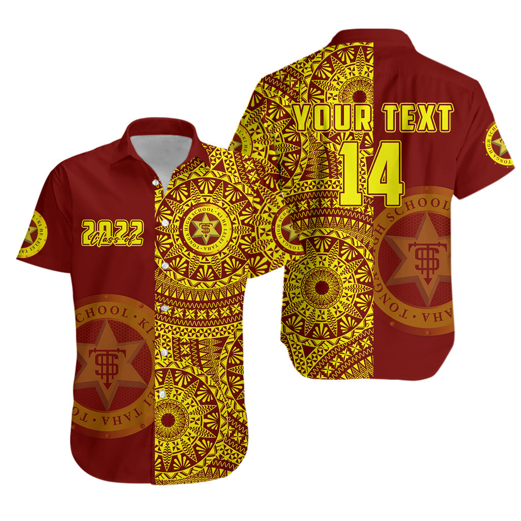 Custom Text And Number Tonga High School Hawaiian Shirt Class Of Year Tongan Ngatu Pattern