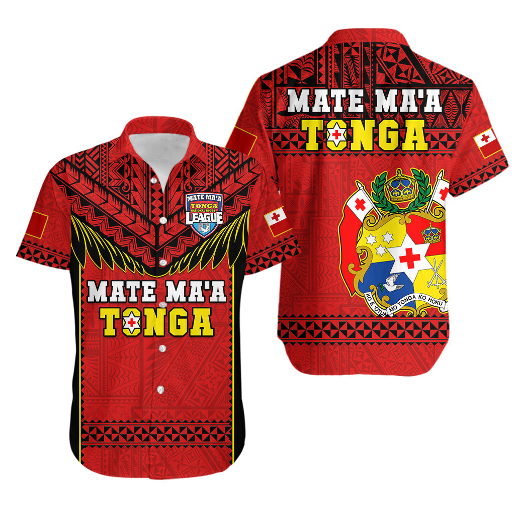 Tonga Rugby Hawaiian Shirt Mate Maa Tonga Pacific Ngatu Black
