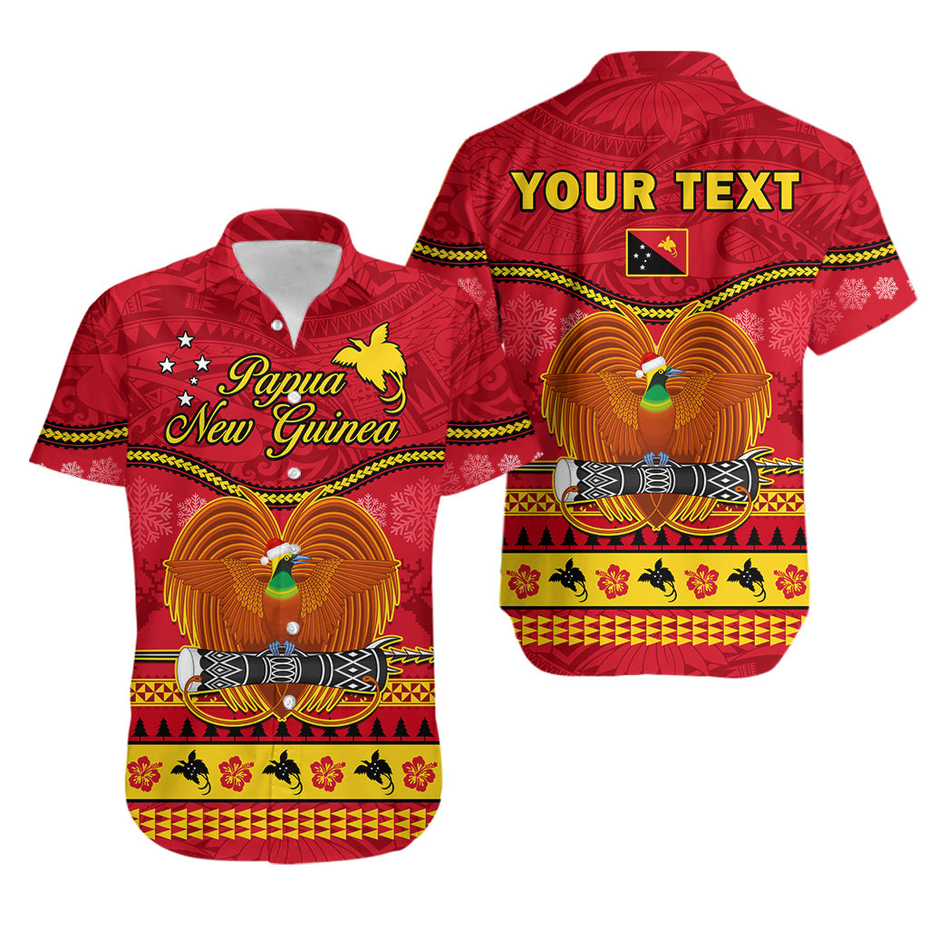 Custom Personalised Papua New Guinea Christmas Hawaiian Shirt Bird Of Paradise Bikpela Hamamas Blong Dispela Krismas