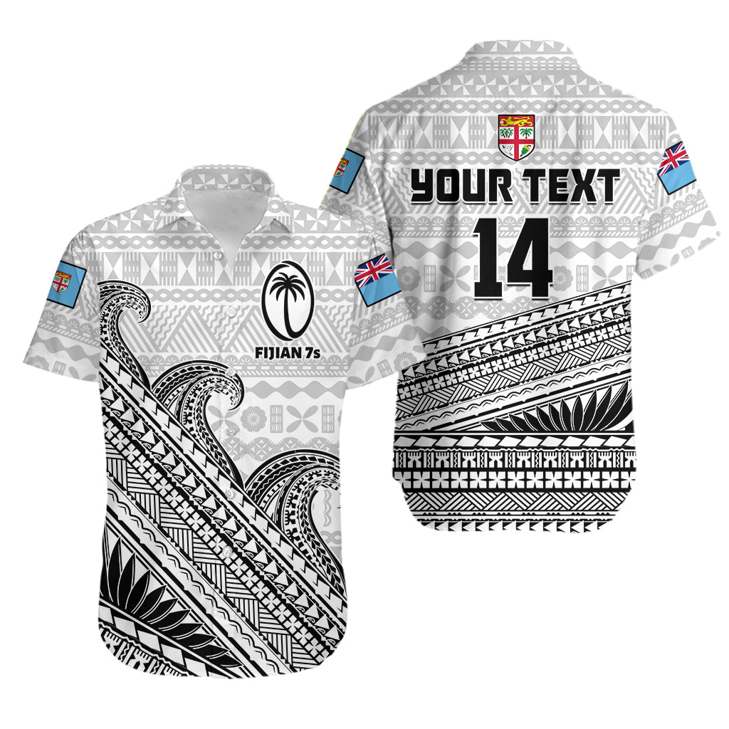 Custom Text And Number Fiji Sevens Rugby Hawaiian Shirt Fijian 7s Tapa Polynesian Art