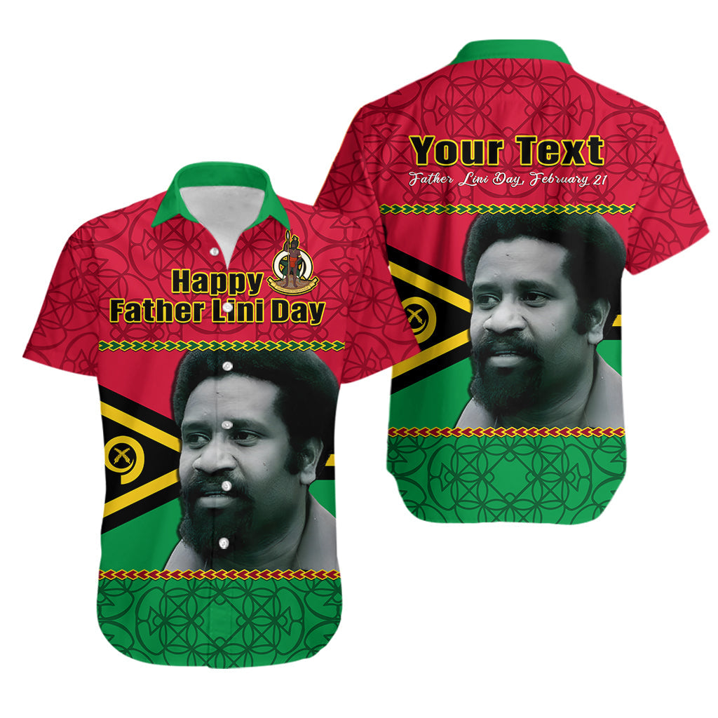 Custom Personalised Vanuatu Hawaiian Shirt Vanuatuan Flag Sand Drawing Happy Father Lini Day