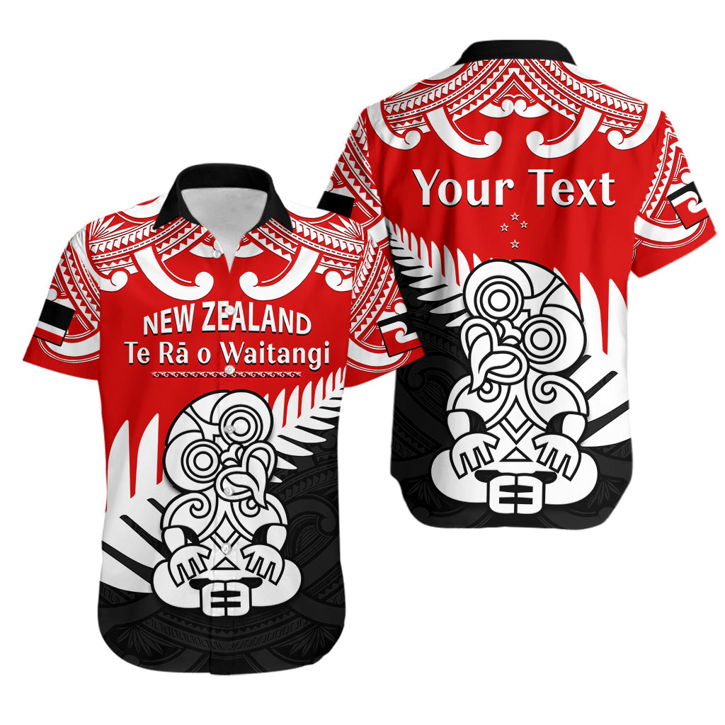 Custom Personalised Waitangi Day Hawaiian Shirt Tino Rangatiratanga Flag With Tiki Maori Fern