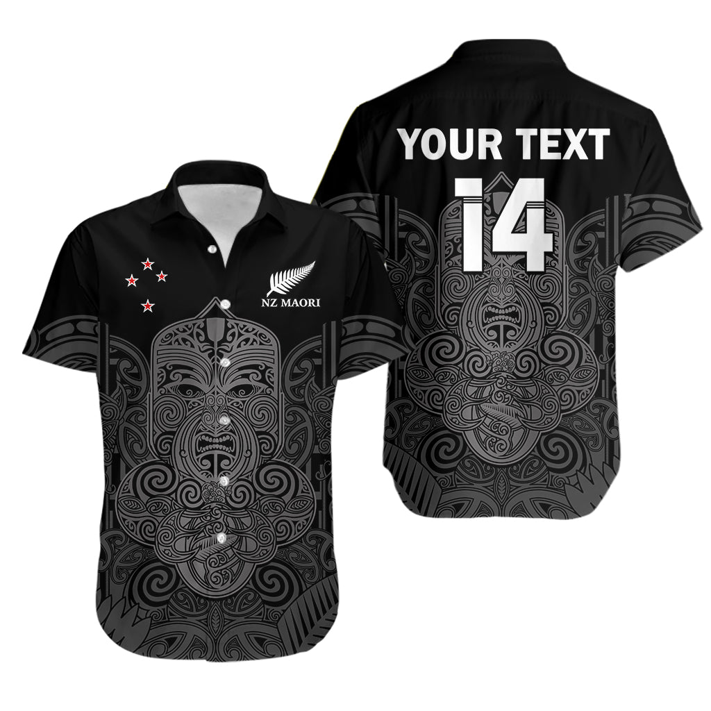 Custom Text And Number New Zealand Tiki Rugby Hawaiian Shirt NZ Maori Koru Pattern Ver.01