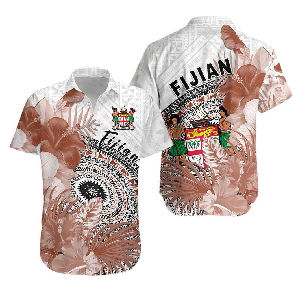 Fiji Tapa Hawaiian Shirt White Fijian Masi Be Loved Hibiscus