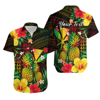 (Custom Personalised) Hawaii Matching Outfit For Couple Combo Dress And Hawaiian Shirt Pineapple Mix Kakau Reggae Kanaka