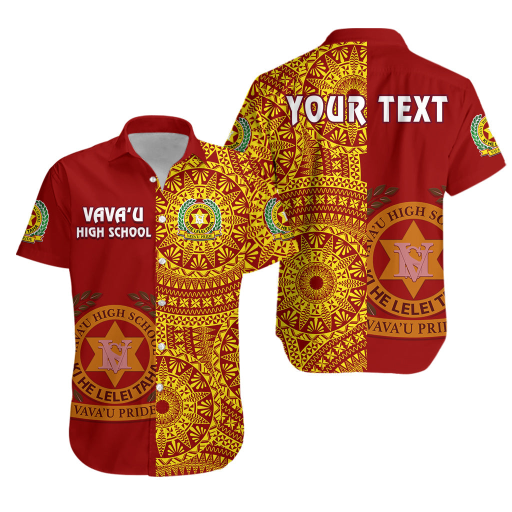 Custom Personalised Tonga Vavau High School Hawaiian Shirt Tongan Ngatu Pattern