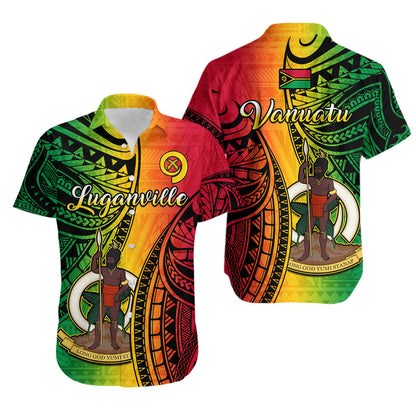 Matching Outfits For Couples Vanuatu Combo Dress And Vanuatuan Shirt Luganville Polynesian Reggae Coat Of Arms