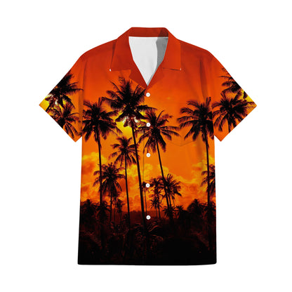 Coconut Tree Pattern Matching Outfit for Couple Women's Dress Men's Shirt Couple Suit Polynesian Matching Outfit For Couple