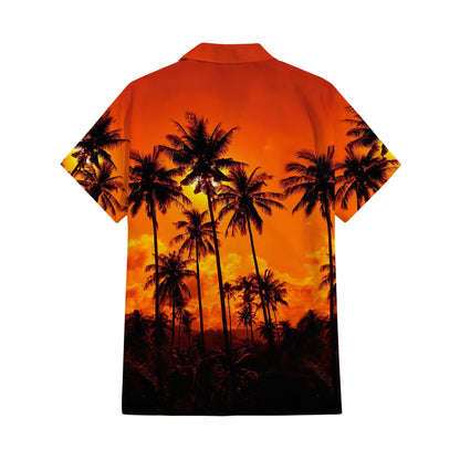 Coconut Tree Pattern Matching Outfit for Couple Women's Dress Men's Shirt Couple Suit Polynesian Matching Outfit For Couple