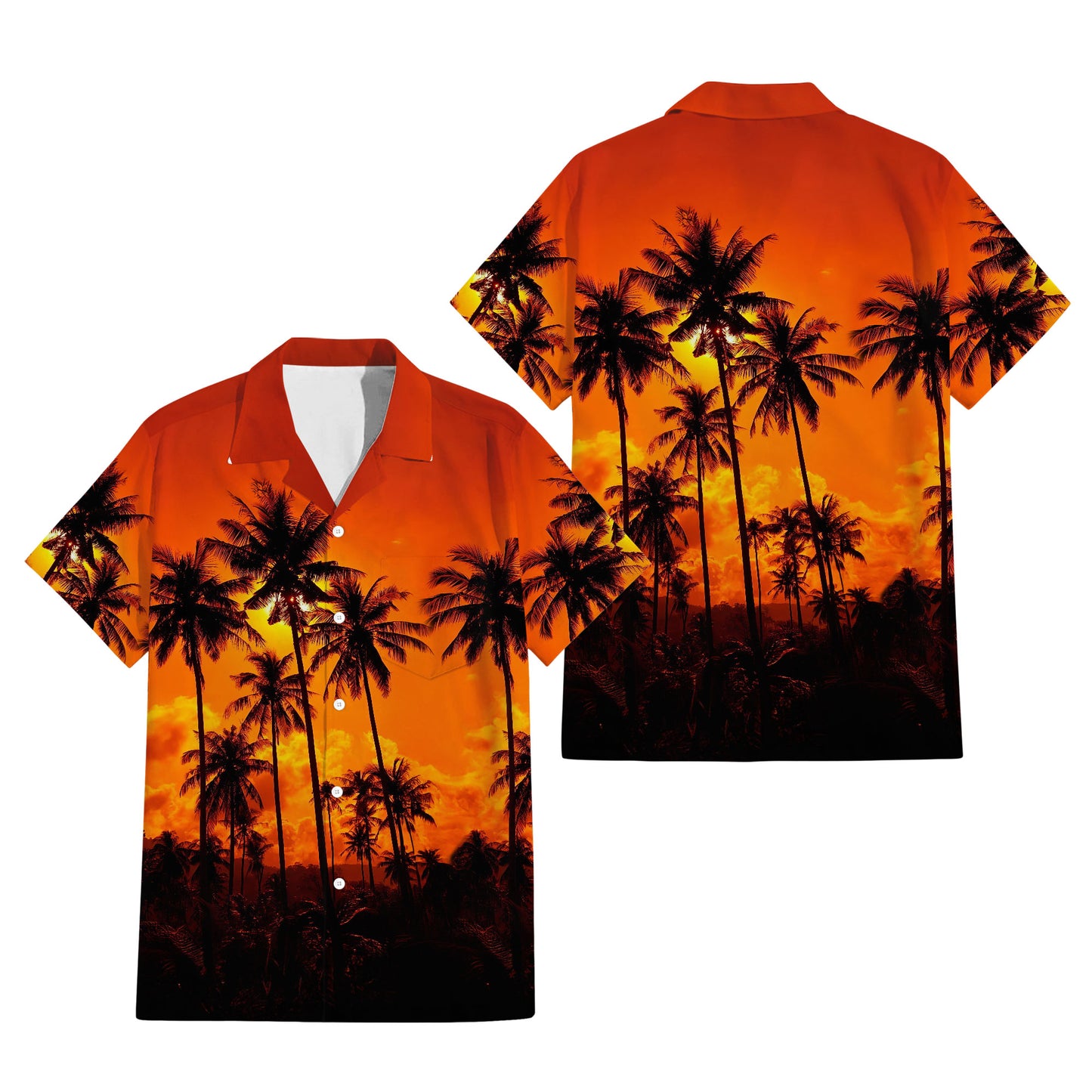 Coconut Tree Pattern Matching Outfit for Couple Women's Dress Men's Shirt Couple Suit Polynesian Matching Outfit For Couple