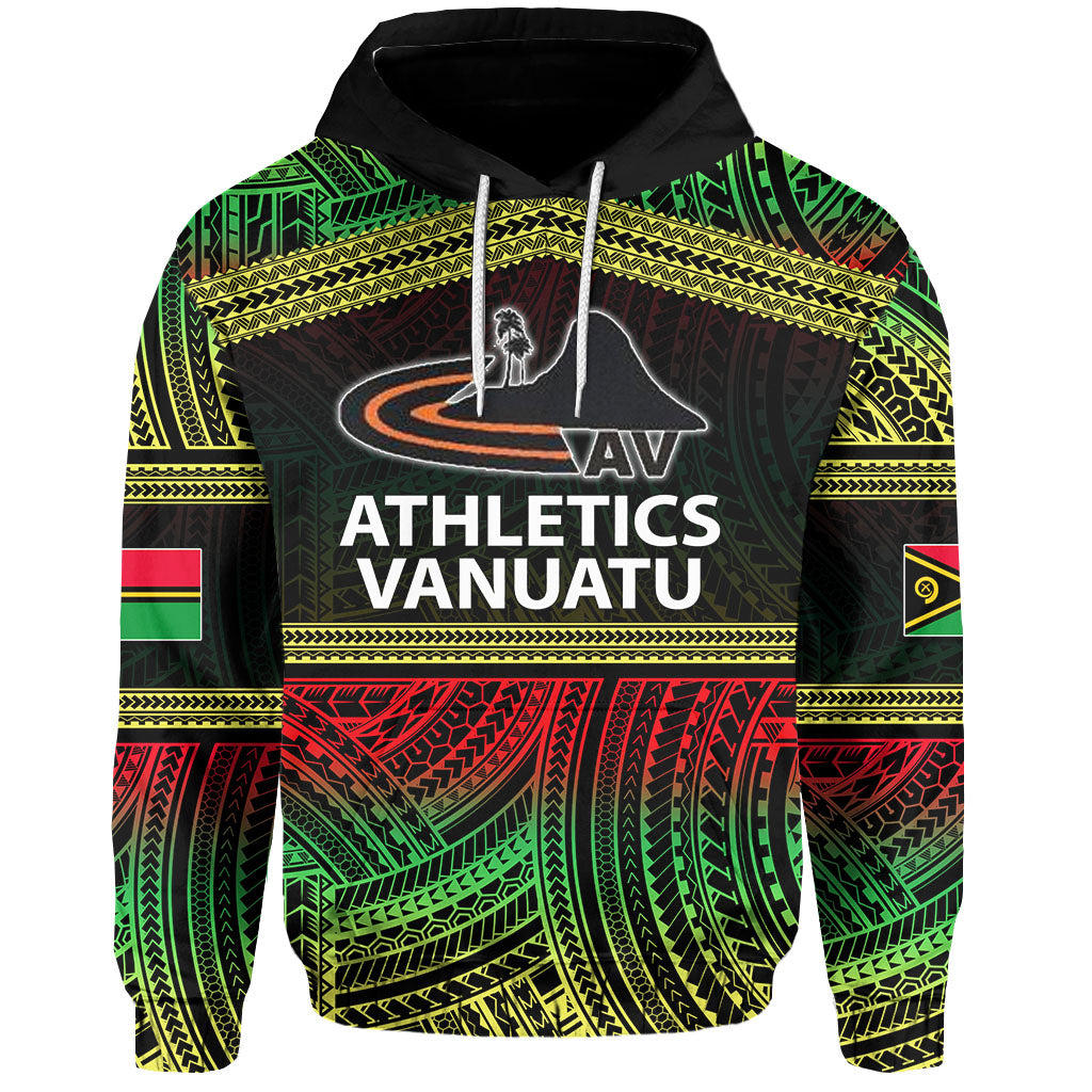 ( Personalised) Athletics Vanuatu Hoodie Of Vanuatu Polynesian Patterns