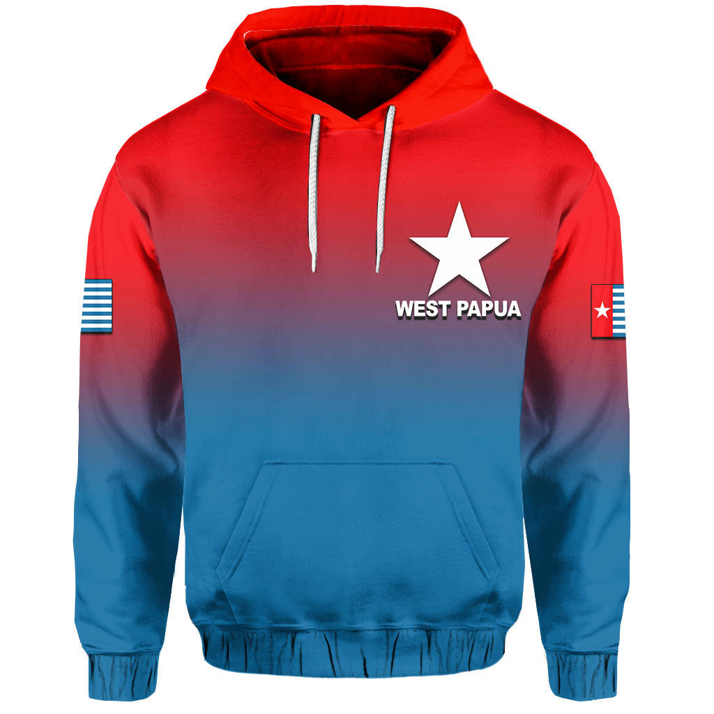 West Papua Hoodie Flag Color Simple Style
