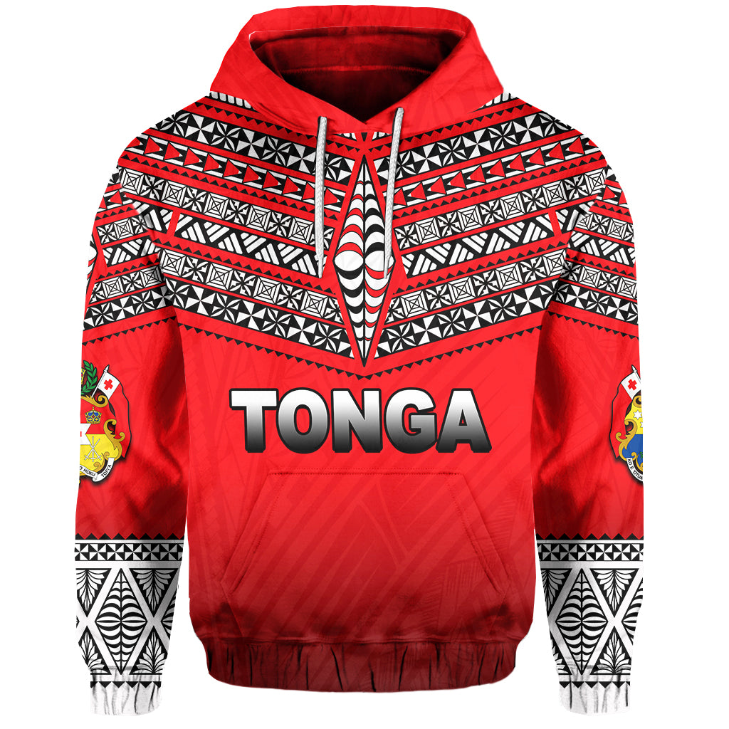 ( Personalised) Tonga Hoodie Ngatu Polynesian Red Style
