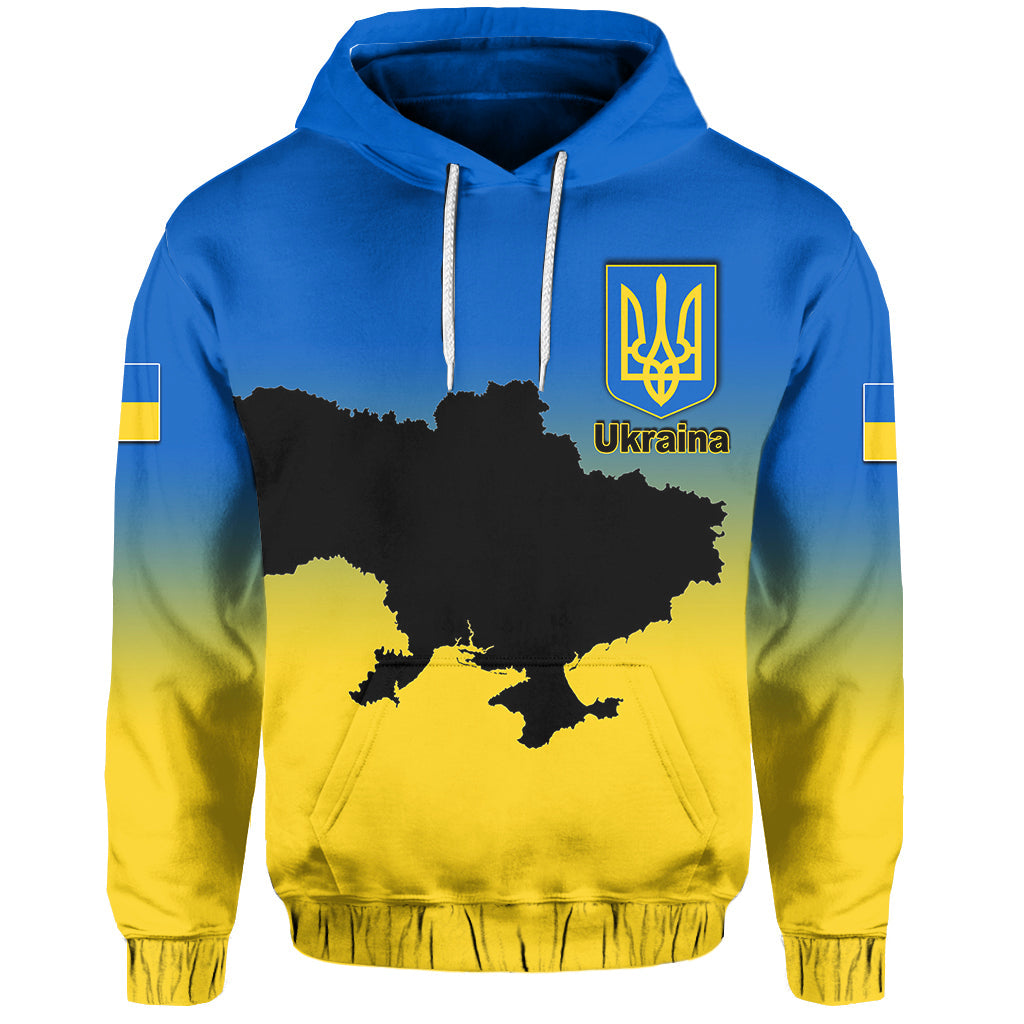 Custom Ukraine Hoodie With Map Stand With Ukraine