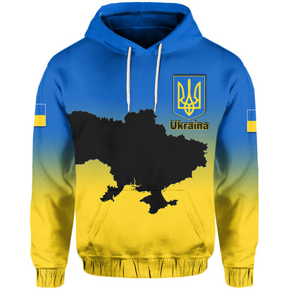Custom Ukraine Hoodie With Map Stand With Ukraine