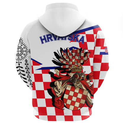 Croatia Zipper Hoodie Croatian Tattoo