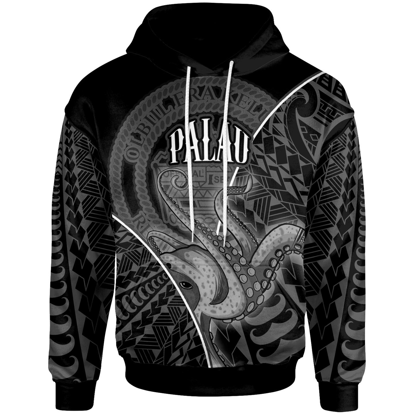 Palau Hoodie Octopus Style White Color
