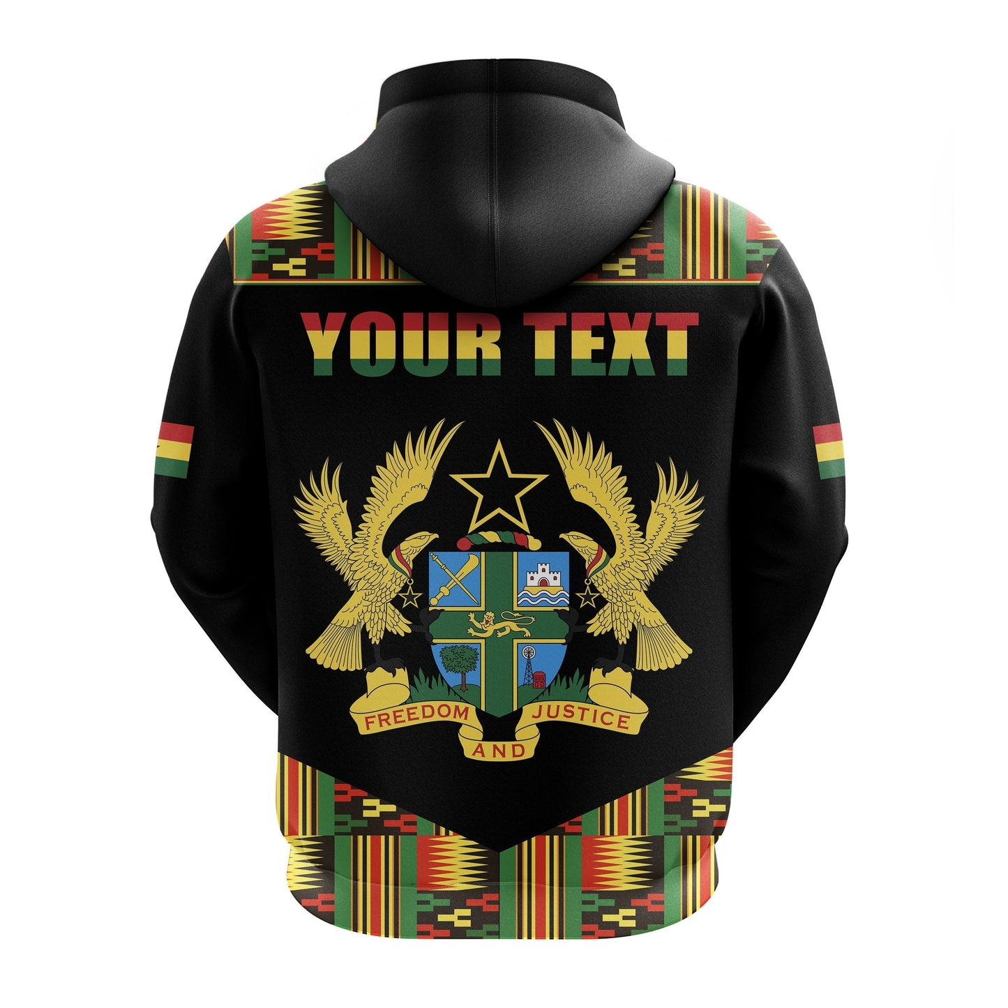 Custom Ghana Hoodie Proud Ankara Kente