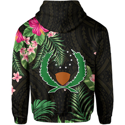 Pohnpei Micronesia Gold Hoodie Tropical Flowers