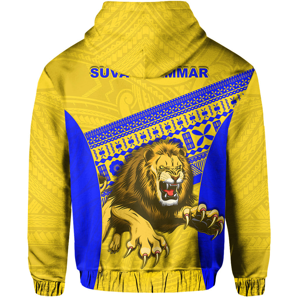 Suva Grammar Fashion Zip Hoodie Fiji School Version Lion Gold