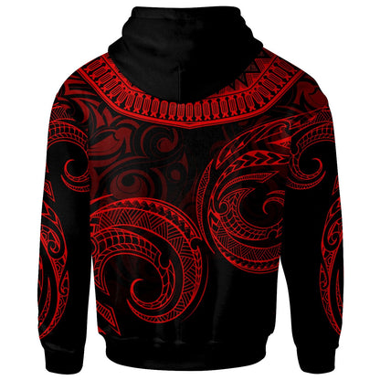Niue Hoodie Unique Serrated Texture Red