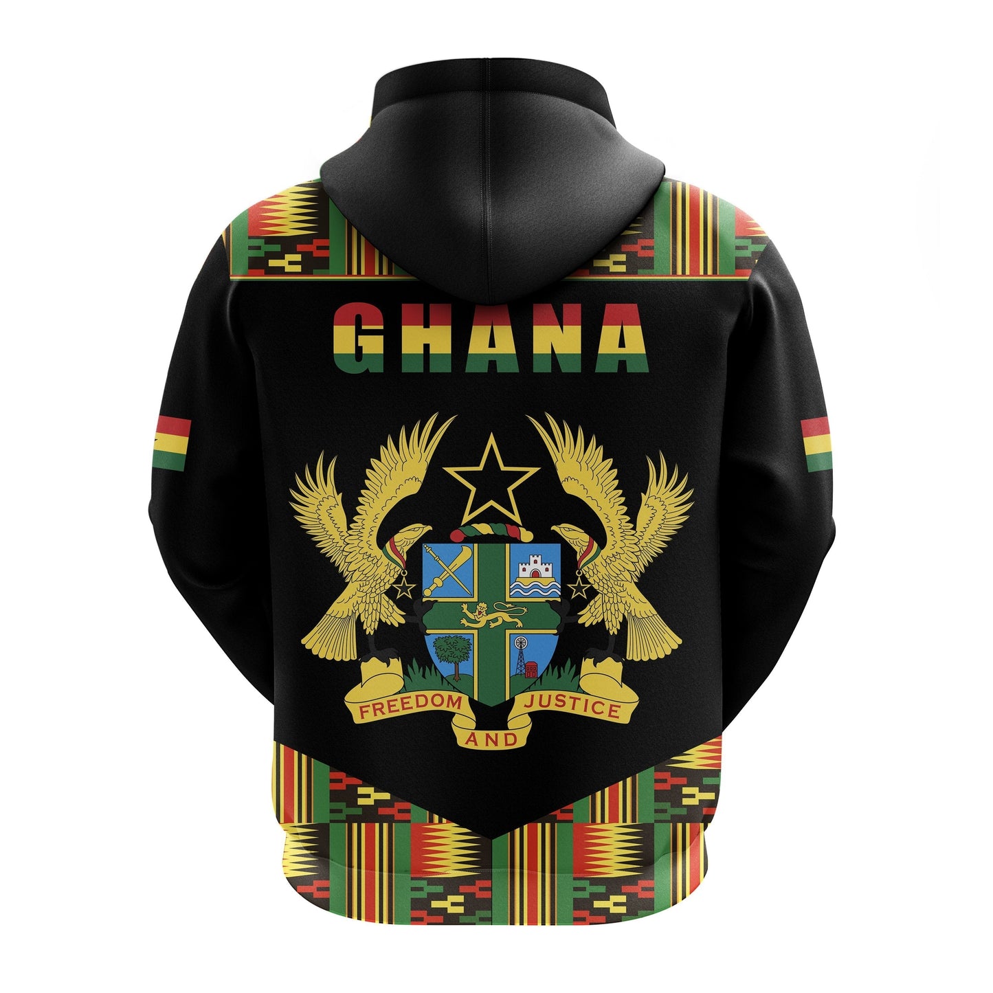 Ghana Zip Hoodie Proud Ankara Kente