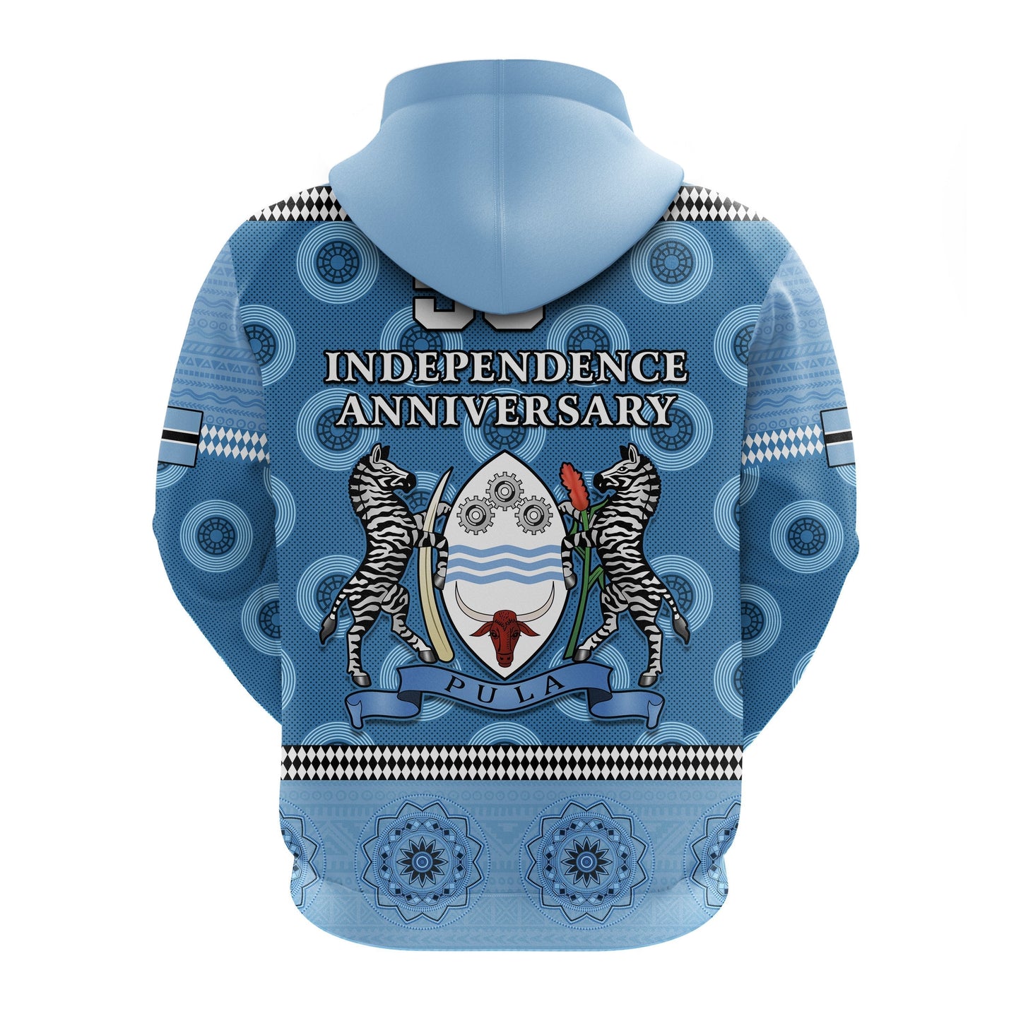 Botswana Hoodie Independence Anniversary Flag and Pattern