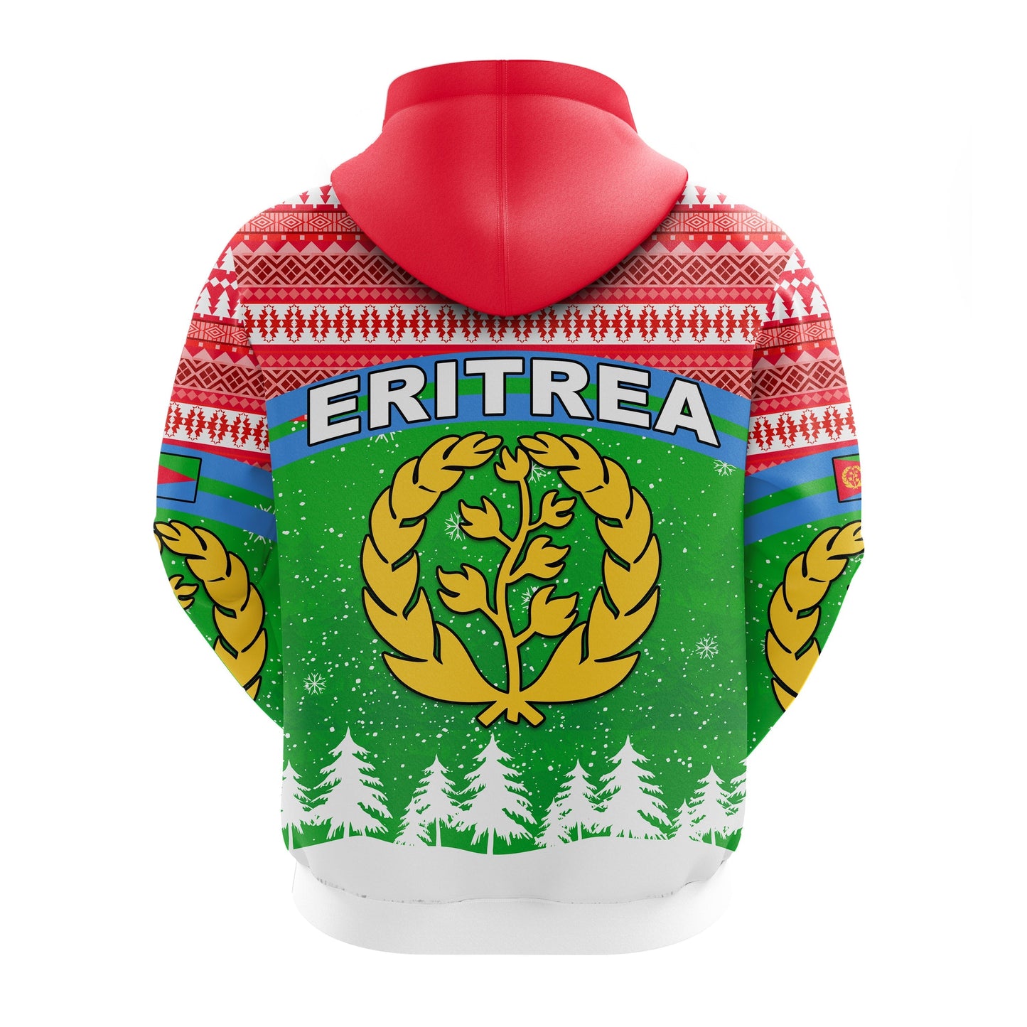 Eritrea Zip Hoodie Merry Christmas Mix African Pattern