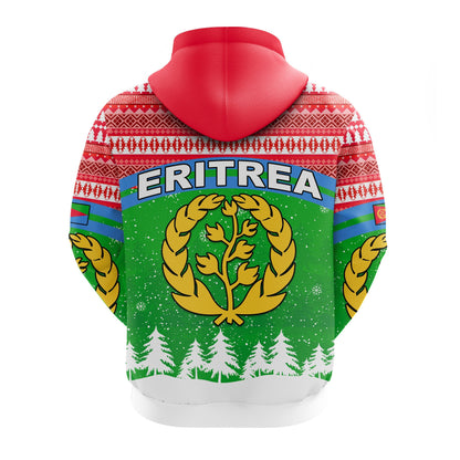 Eritrea Zip Hoodie Merry Christmas Mix African Pattern