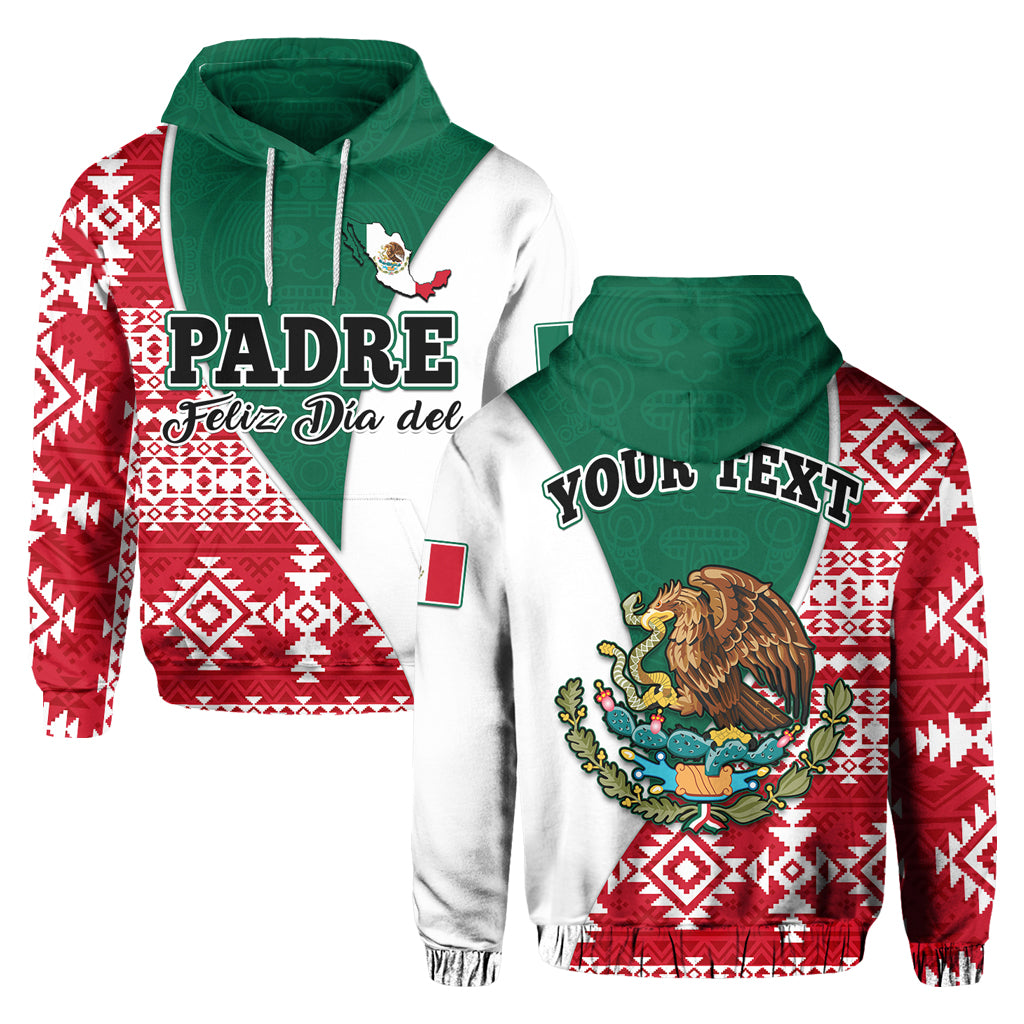 Custom Happy Mexico Fathers Day Hoodie Mexican Aztec Pattern