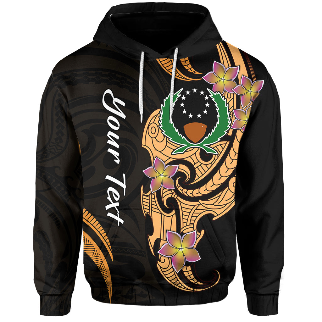 Custom Text Pohnpei Simple Hoodie Tropical Flowers