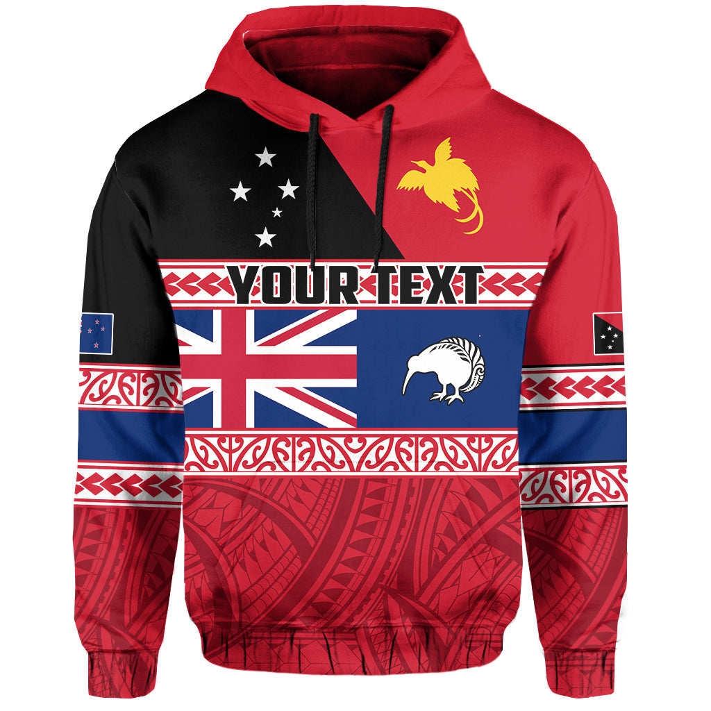 ( Personalised) Papua New Guinea and New Zealand Hoodie Polynesian PNG and NZ