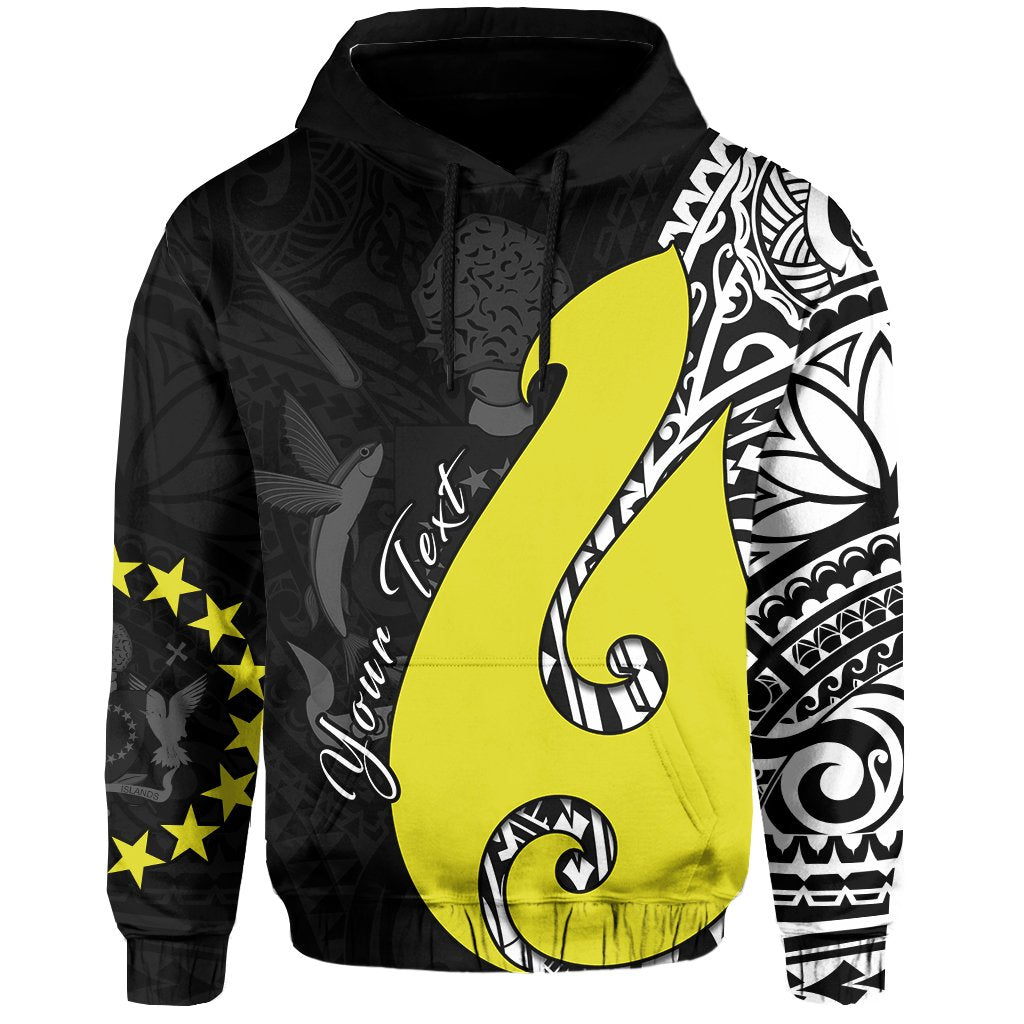 ( Personalised) Cook Islands Hoodie Matau Polynesian Simple Fish Hook