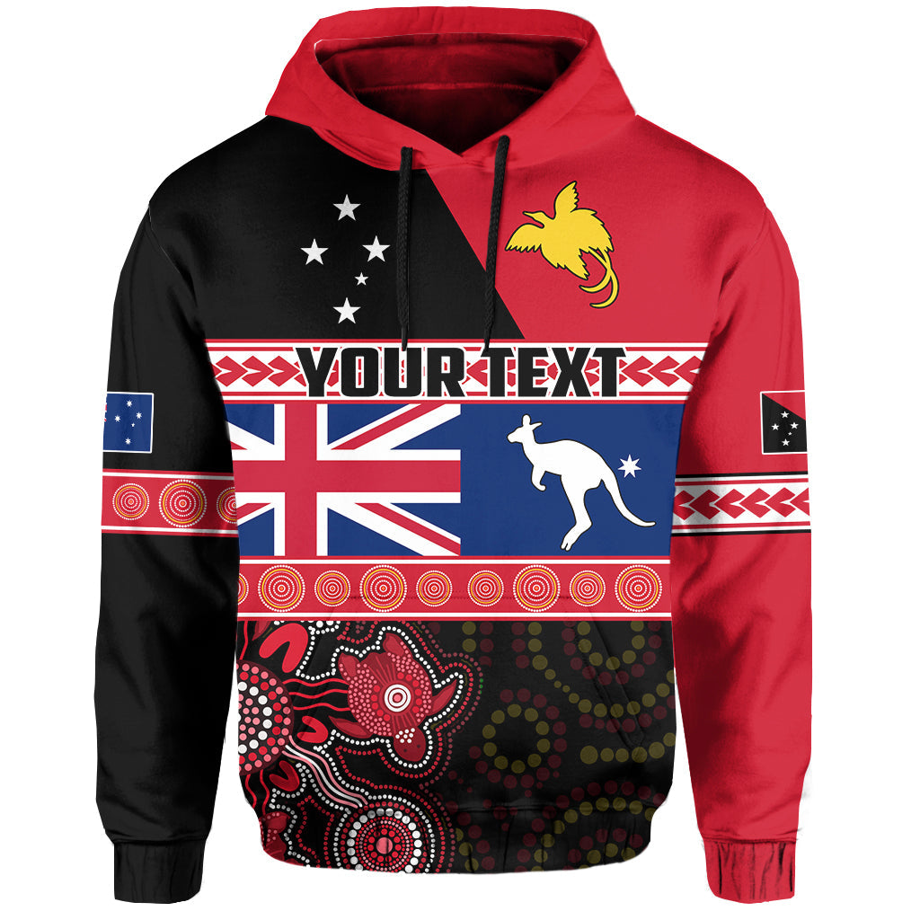 ( Personalised) Papua New Guinea and Australia Hoodie Aboriginal PNG and AUS
