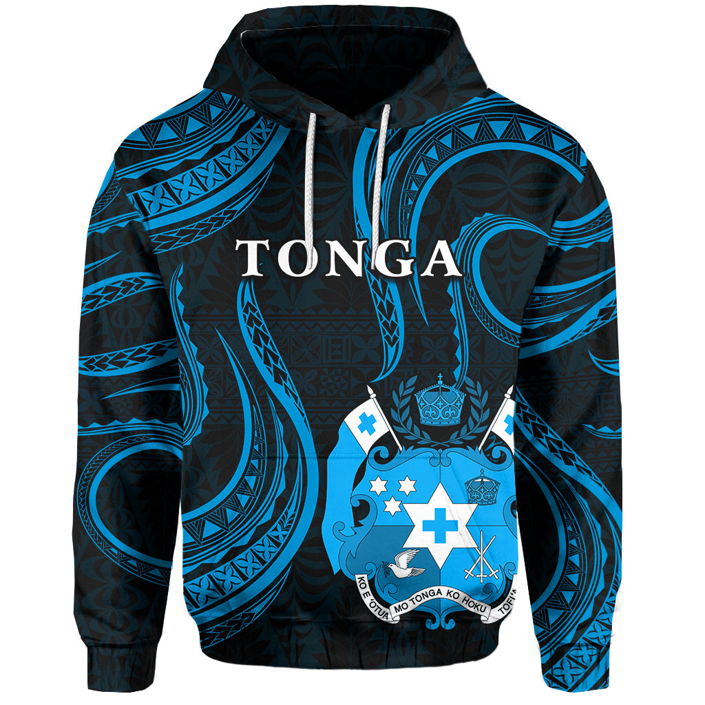 Tonga Pattern Hoodie Always Proud Version Blue