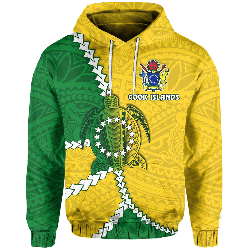 Cook Islands Rugby Hoodie Polynesian Turtle