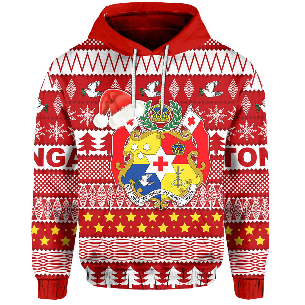 Tonga Kilisimasi Fiefia Hoodie Merry Christmas with Tongan Pattern