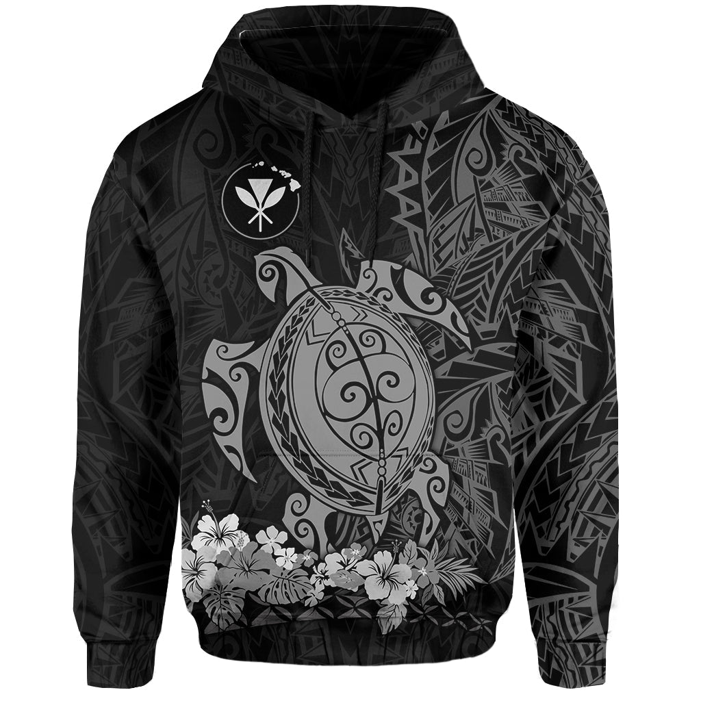 Hawaii Polynesian Hoodie Gray Sea Turtles Hawaiian