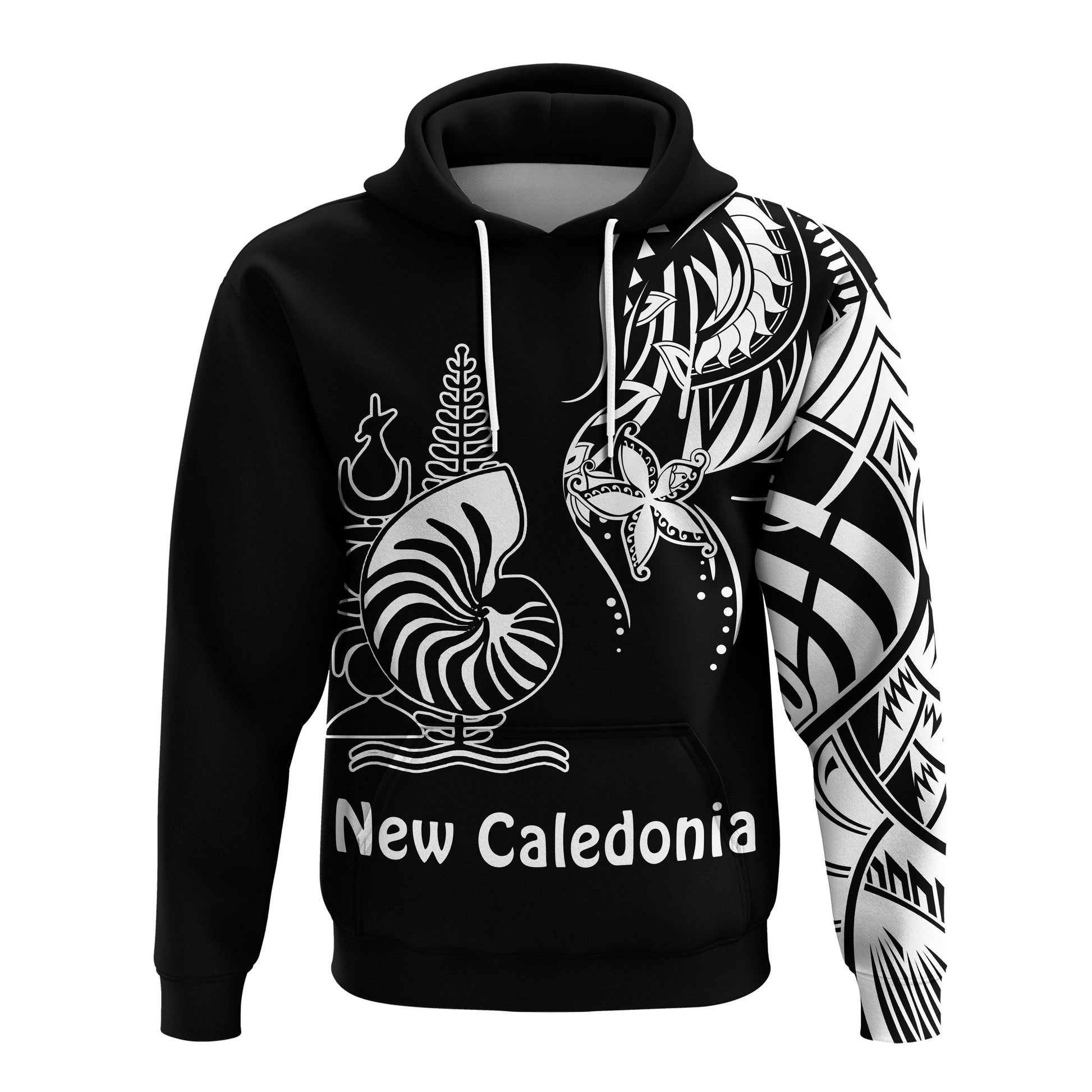 New Caledonia Hoodie Emblem Nautilus Shell Version Black
