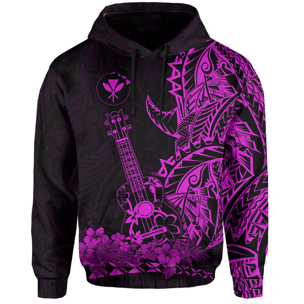 Hawaii Polynesian Hoodie Ukulele Purple