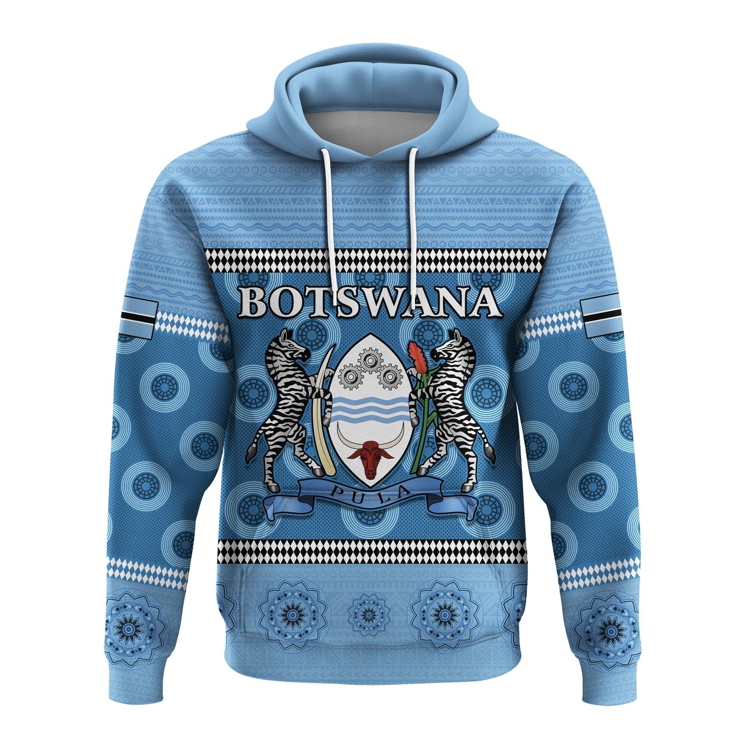 Botswana Hoodie Independence Anniversary Flag and Pattern