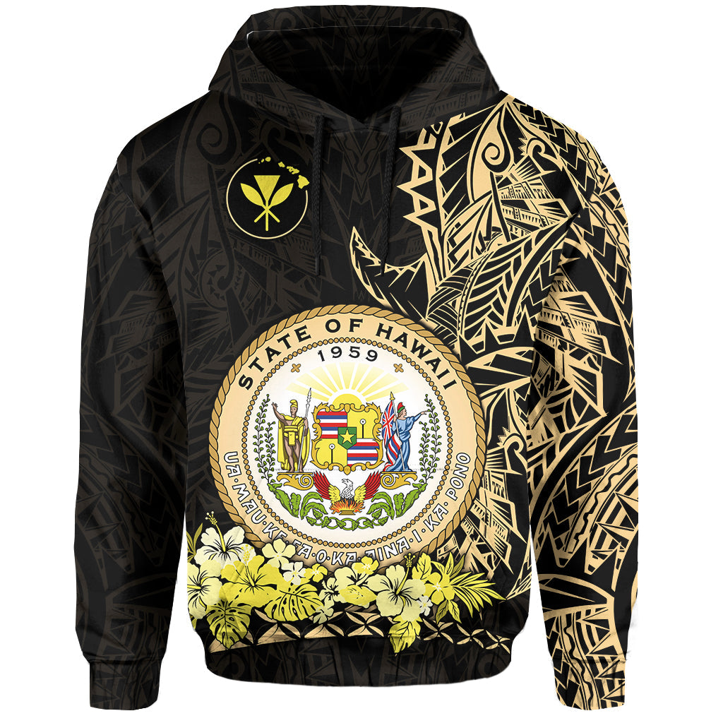 Hawaiian Polynesian Hoodie Gold Seal of Hawaii