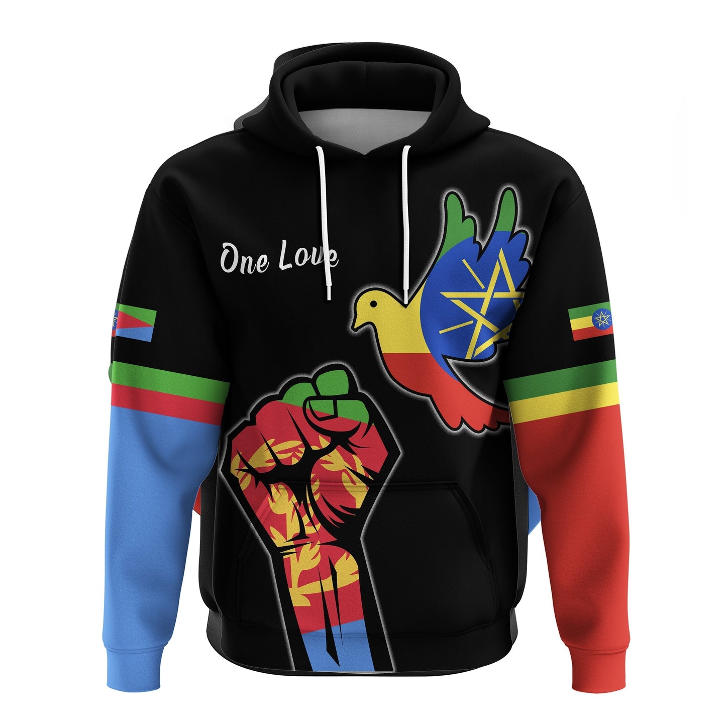 Ethiopia and Eritrea Hoodie One Love