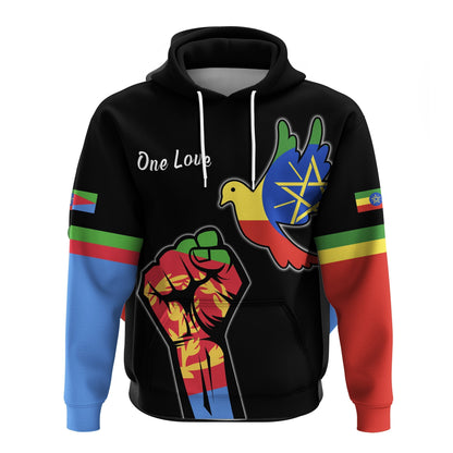 Ethiopia and Eritrea Hoodie One Love